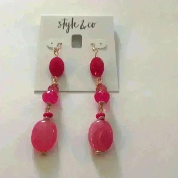 Style & Co new Beaded Linear Drop Earrings - Picture 3 of 8